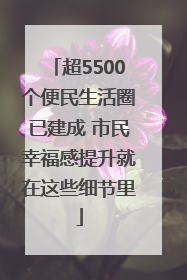超5500个便民生活圈已建成 市民幸福感提升就在这些细节里