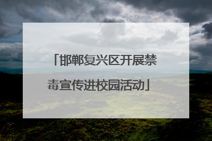 邯郸复兴区开展禁毒宣传进校园活动