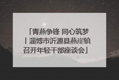 青燕争锋 同心筑梦丨淄博市沂源县燕崖镇召开年轻干部座谈会