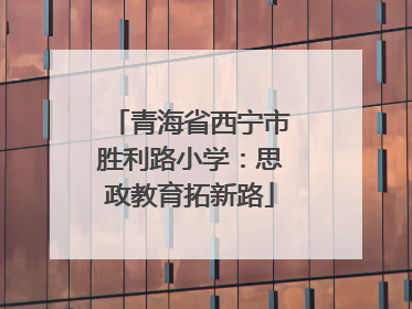 青海省西宁市胜利路小学：思政教育拓新路