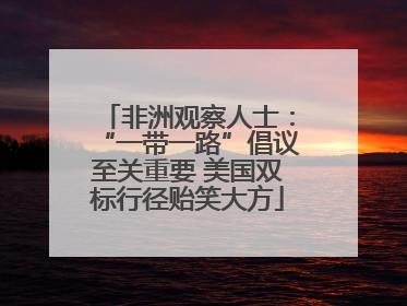 非洲观察人士：“一带一路”倡议至关重要 美国双标行径贻笑大方