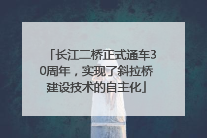 长江二桥正式通车30周年，实现了斜拉桥建设技术的自主化