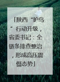 陕西“护鸟”行动升级，省委书记：全链条排查整治，形成高压震慑态势