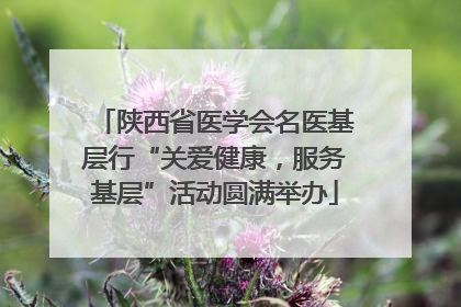 陕西省医学会名医基层行“关爱健康，服务基层”活动圆满举办