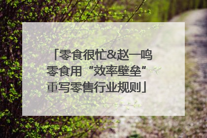 零食很忙&赵一鸣零食用“效率壁垒”重写零售行业规则