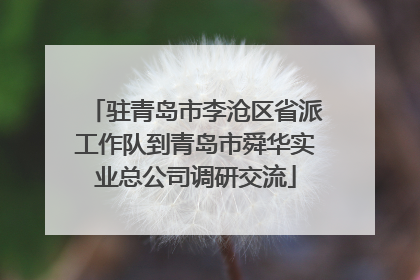 驻青岛市李沧区省派工作队到青岛市舜华实业总公司调研交流
