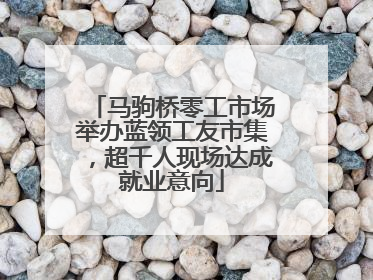 马驹桥零工市场举办蓝领工友市集，超千人现场达成就业意向