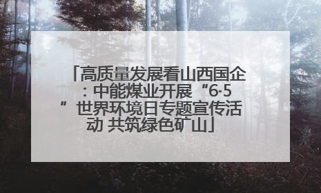 高质量发展看山西国企：中能煤业开展“6·5”世界环境日专题宣传活动 共筑绿色矿山
