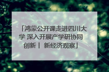 鸿蒙公开课走进四川大学 深入开展产学研协同创新丨 新经济观察