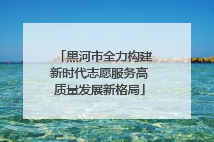 黑河市全力构建新时代志愿服务高质量发展新格局