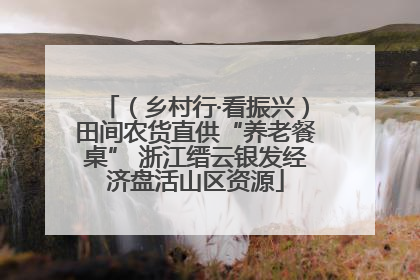 （乡村行·看振兴）田间农货直供“养老餐桌” 浙江缙云银发经济盘活山区资源