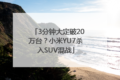 3分钟大定破20万台？小米YU7杀入SUV混战