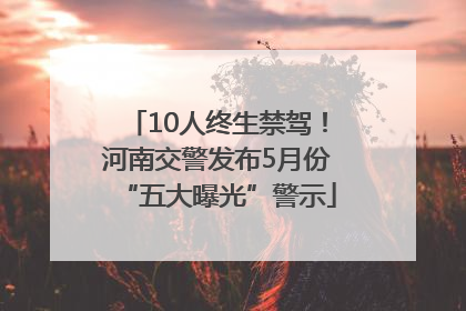 10人终生禁驾！河南交警发布5月份“五大曝光”警示