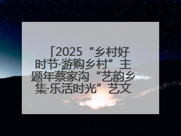 2025“乡村好时节·游购乡村”主题年蔡家沟“艺韵乡集·乐活时光”艺文嘉年华活动启幕