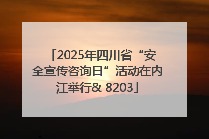 2025年四川省“安全宣传咨询日”活动在内江举行& 8203