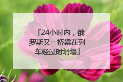 24小时内，俄罗斯又一桥梁在列车经过时坍塌