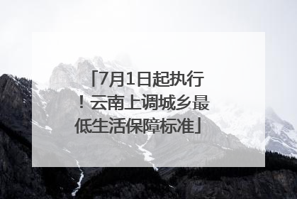 7月1日起执行！云南上调城乡最低生活保障标准