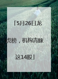 5月26日龙虎榜，机构青睐这14股